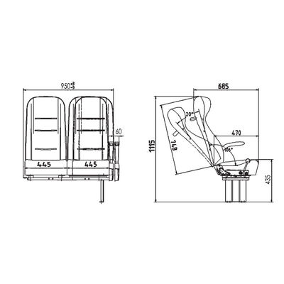 Пассажирские сиденья для автобусов King Long Standard и Non-standard